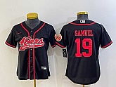 Women's San Francisco 49ers #19 Deebo Samuel Black With Patch Cool Base Stitched Baseball Jersey,baseball caps,new era cap wholesale,wholesale hats